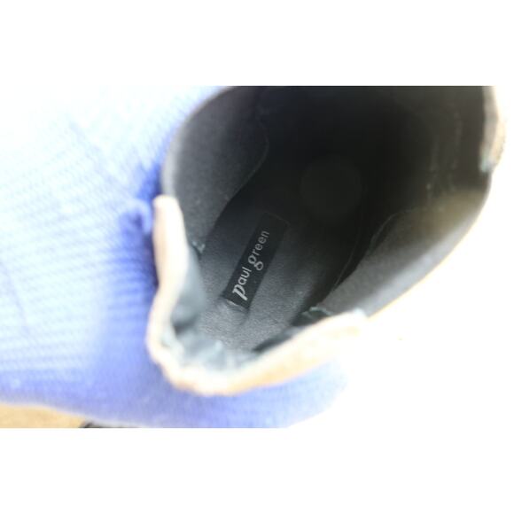 New Paul Green Boots Womens 6 Beige Brown Leather Chelsea Platform Ankle Shoes - Picture 7 of 8